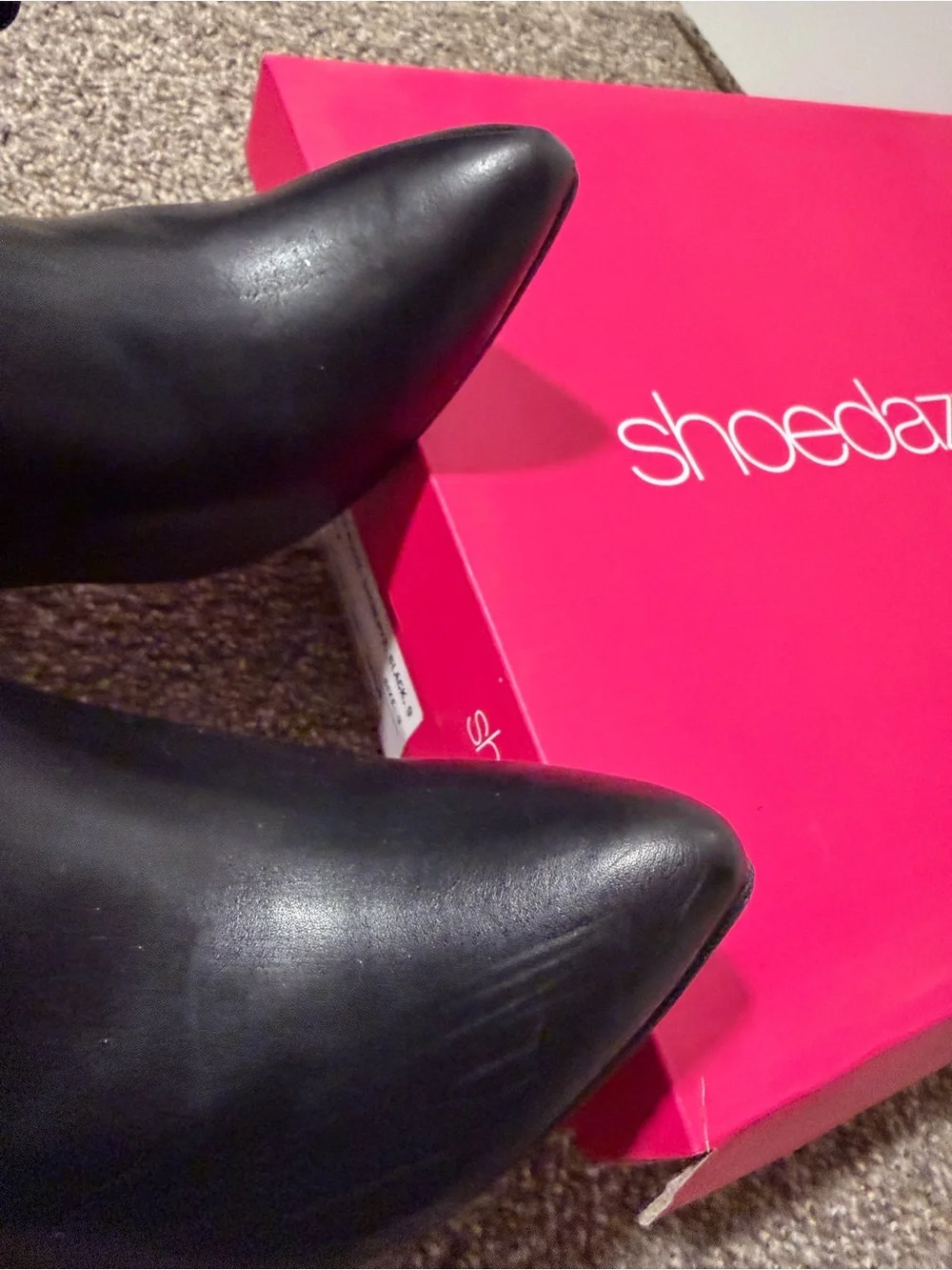 Shoe Dazzle Black Pointed-Toe Slouch Over-the-Knee Boots